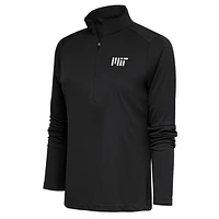 Women's Antigua  Charcoal MIT Engineers Tribute Half-Zip Pullover Top