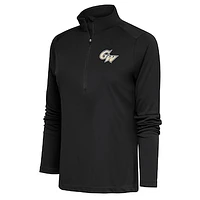 Women's Antigua  Charcoal George Washington University Tribute Half-Zip Pullover Top