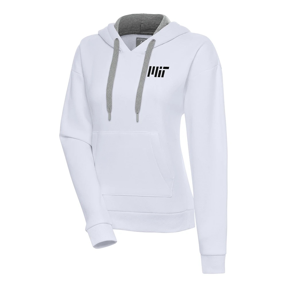 Women's Antigua White MIT Engineers Victory Pullover Hoodie