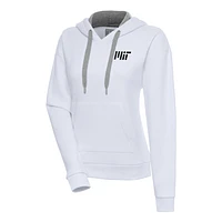 Women's Antigua  White MIT Engineers Victory Pullover Hoodie