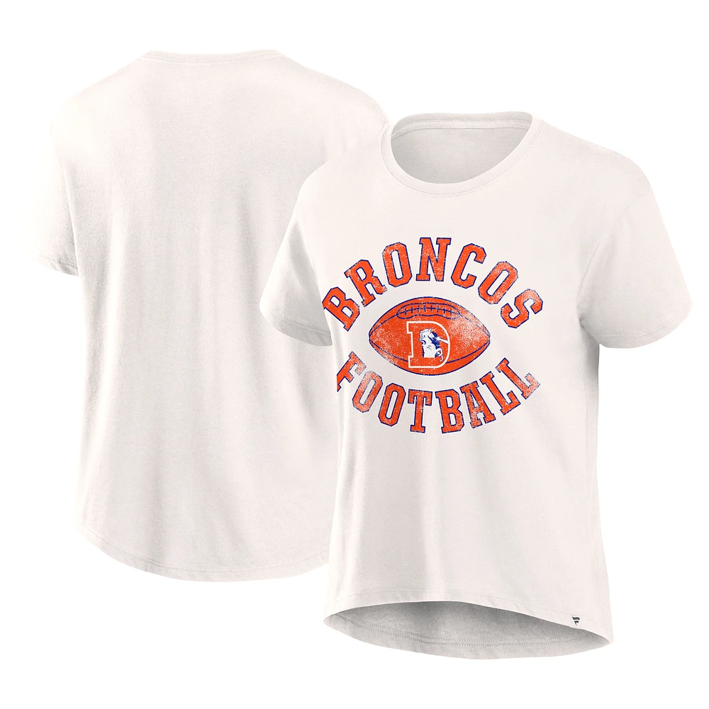 Women's Fanatics Cream Denver Broncos Football Home Fashion T-Shirt