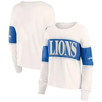 Women's Fanatics Cream Detroit Lions Antique Block Long Sleeve T-Shirt