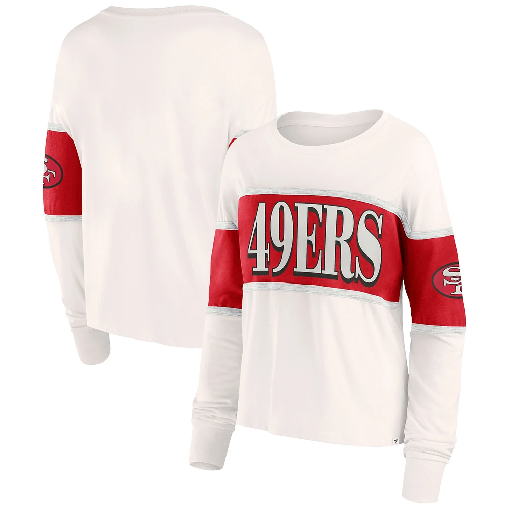 Women's Fanatics Cream San Francisco 49ers Antique Block Long Sleeve T-Shirt