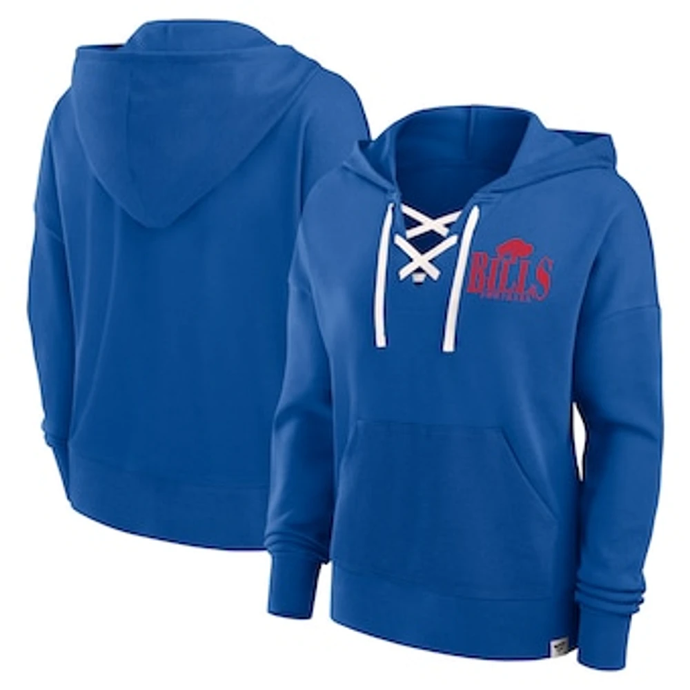 Women's Fanatics Royal Buffalo Bills Blitz Left Lace-Up Pullover Hoodie