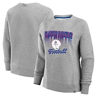 Women's Fanatics Heather Gray New England Patriots Hit Hard Fleece Pullover Sweatshirt