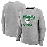 Women's Fanatics Heather Gray New York Jets Hit Hard Fleece Pullover Sweatshirt