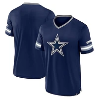 Men's Fanatics Navy Dallas Cowboys Stripe Stacking V-Neck T-Shirt