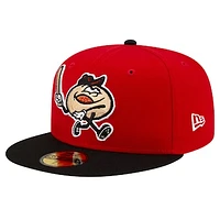 Men's New Era Red/Black Erie SeaWolves Theme Night Pepperoni 59FIFTY Fitted Hat