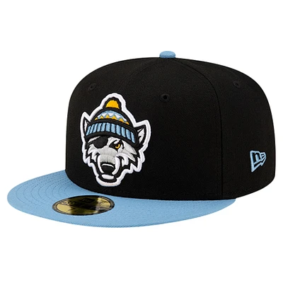 Men's New Era White Erie SeaWolves Theme Night Snow Alternate Logo 59FIFTY Fitted Hat