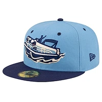 Men's New Era Light Blue Great Lakes Loons Theme Night Pontooners 59FIFTY Fitted Hat