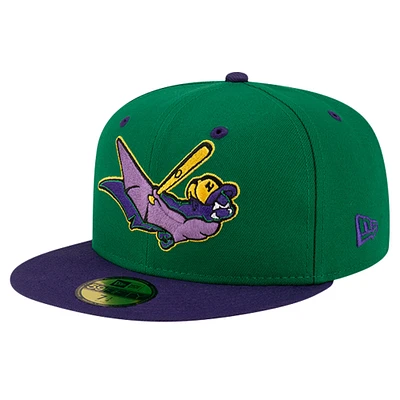 Men's New Era Green Louisville Bats Theme Night Riverbats 59FIFTY Fitted Hat