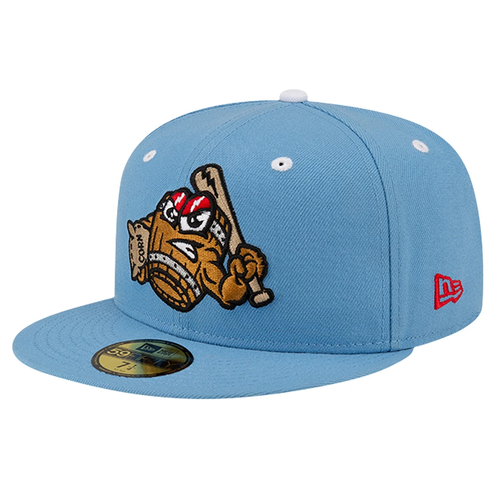 Men's New Era Light Blue Louisville Bats Theme Night Mashers 59FIFTY Fitted Hat