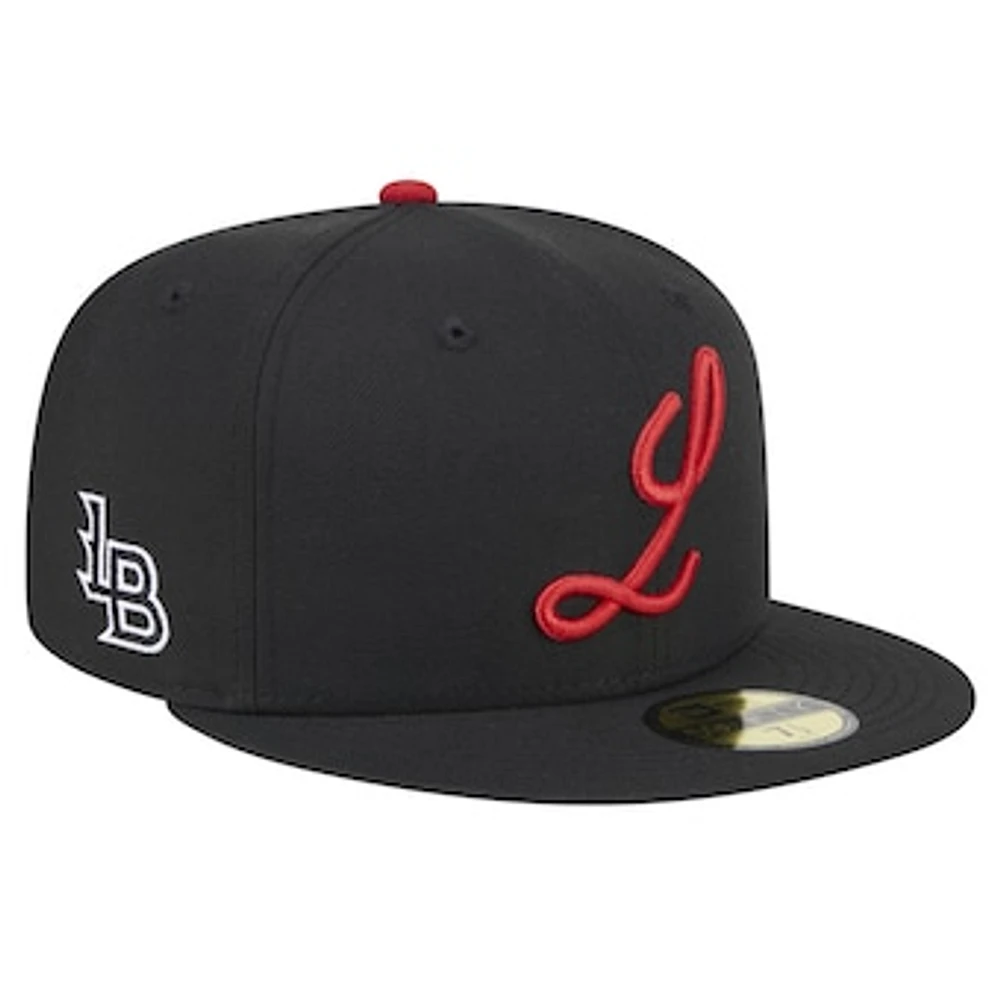 Men's New Era Black Louisville Bats Theme Night Blackcap 59FIFTY Fitted Hat