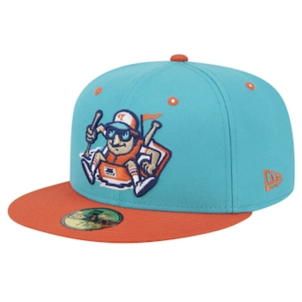 Men's New Era Turquoise Tulsa Drillers Theme Night Raft 59FIFTY Fitted Hat