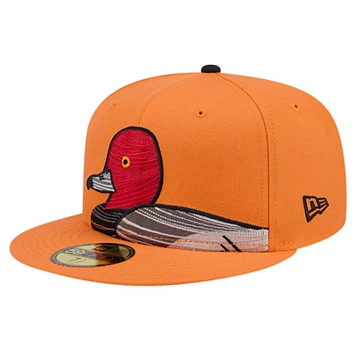 Men's New Era Orange Aberdeen IronBirds Theme Night Decoys 59FIFTY Fitted Hat