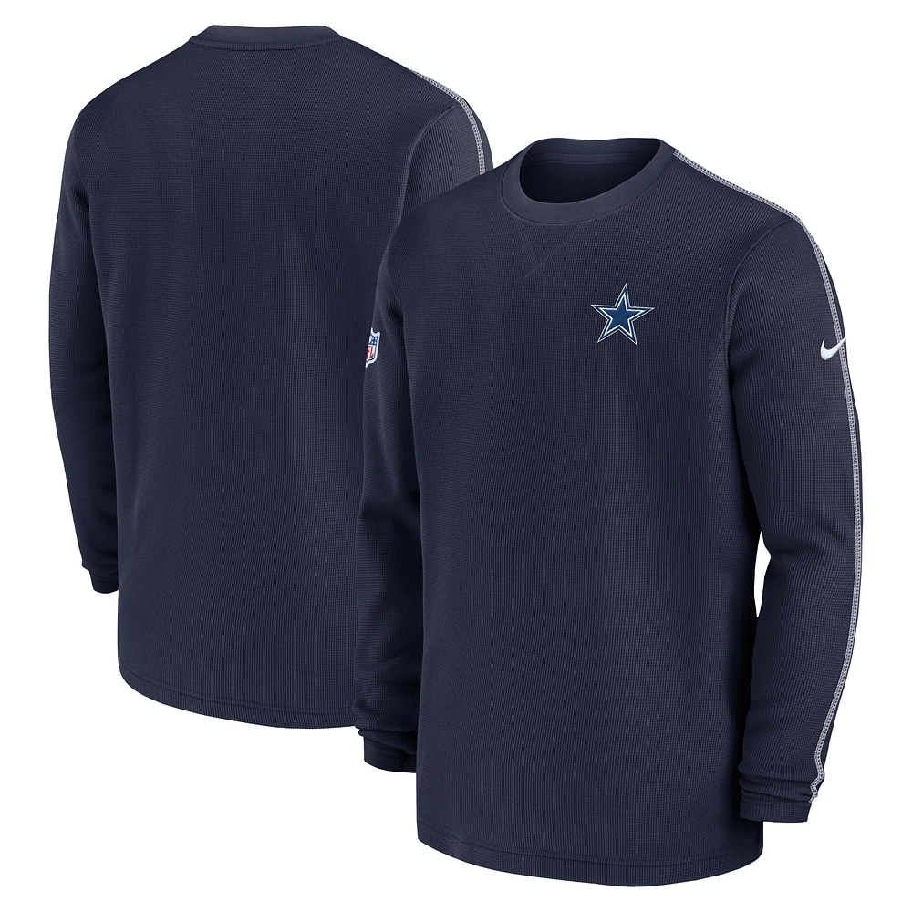 Men's Nike Navy Dallas Cowboys 2024/25 Sideline Coach Long Sleeve Top