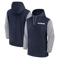 Men's Nike Navy Dallas Cowboys 2024 Sideline Pre-Game Half-Zip Jacket