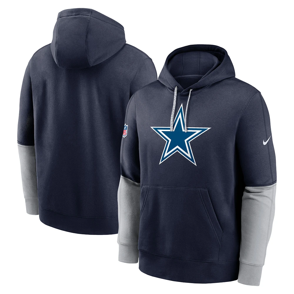 Men's Nike Navy Dallas Cowboys 2024 Sideline Club Pullover Hoodie