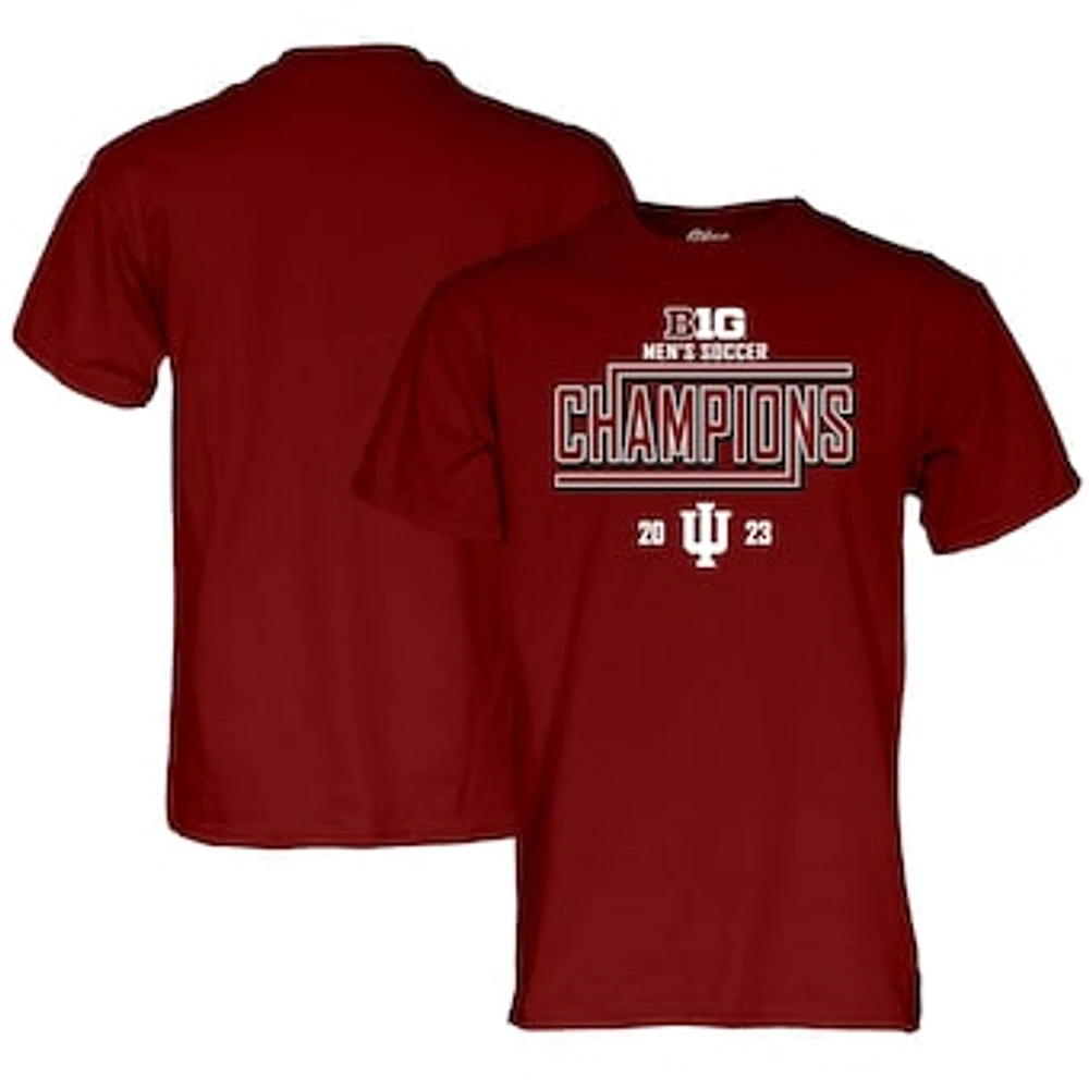 Unisex Blue 84 Crimson Indiana Hoosiers 2023 Big Ten Men's Soccer Regular Season Champions Locker Room T-Shirt