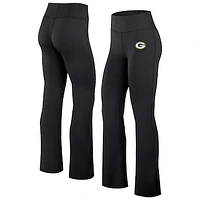 Women's Fanatics Black Green Bay Packers Maxed Out Flare Leggings