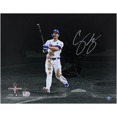 Corey Seager Texas Rangers Autographed 2023 World Series Champions 11" x 14" Hitting Spotlight Photograph