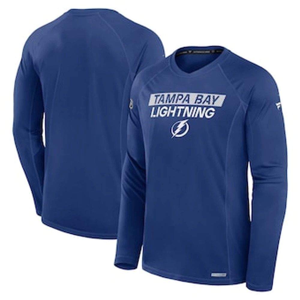 Men's Fanatics Blue Tampa Bay Lightning Authentic Pro Rink Tech Long Sleeve T-Shirt