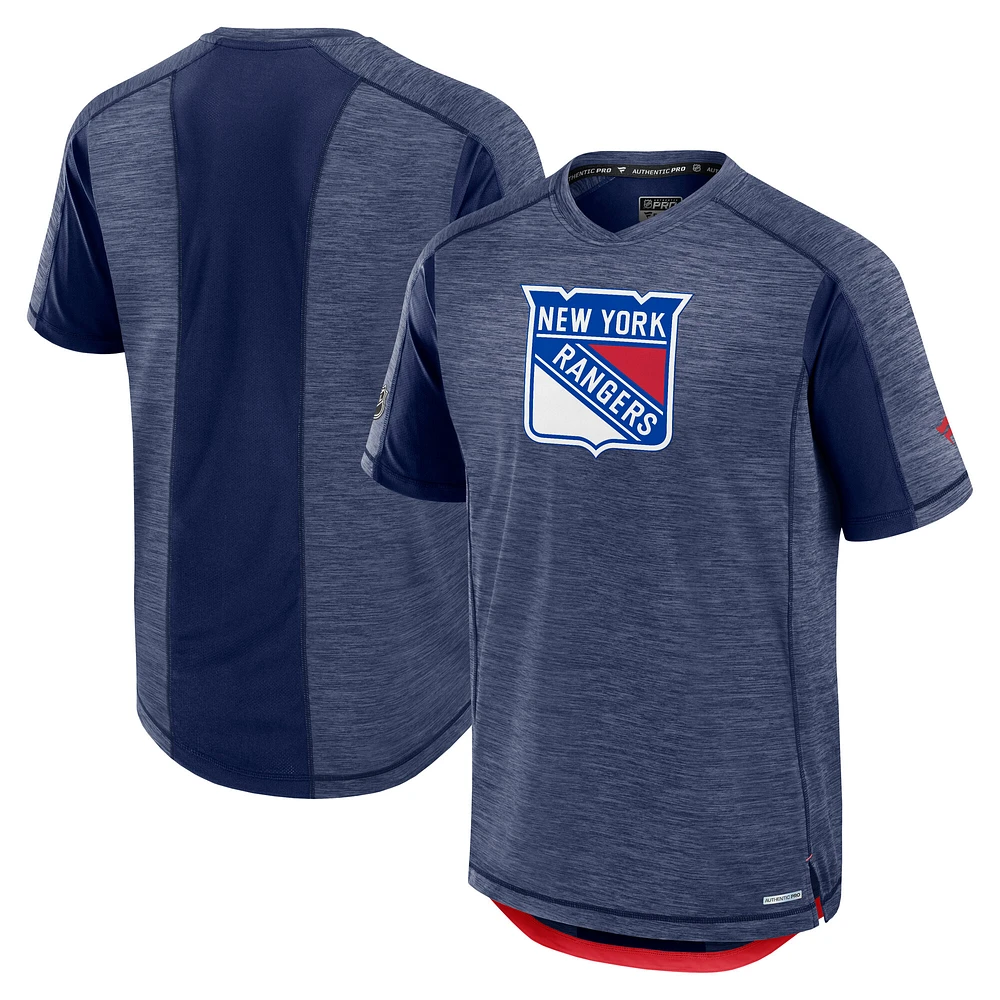 Men's Fanatics Navy New York Rangers Authentic Pro Rink Tech T-Shirt