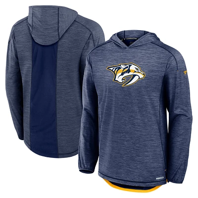 Men's Fanatics  Navy Nashville Predators Authentic Pro Rink Lightweight Pullover Hoodie