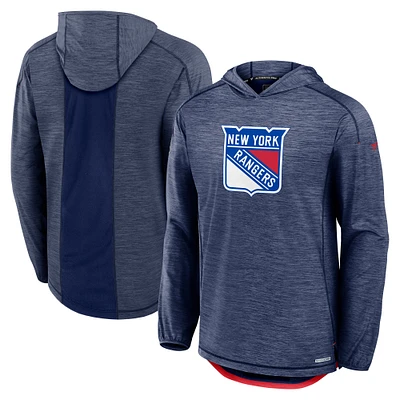 Men's Fanatics  Navy New York Rangers Authentic Pro Rink Lightweight Pullover Hoodie