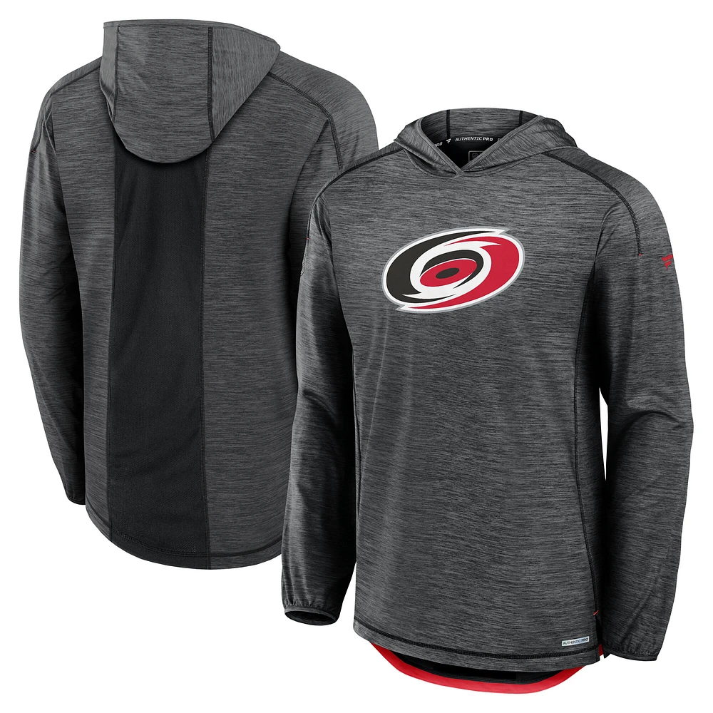 Men's Fanatics  Black Carolina Hurricanes Authentic Pro Rink Lightweight Pullover Hoodie