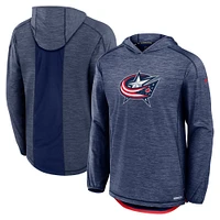 Men's Fanatics  Navy Columbus Blue Jackets Authentic Pro Rink Lightweight Pullover Hoodie