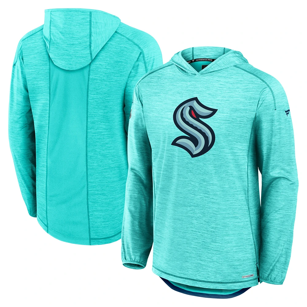 Men's Fanatics Blue Seattle Kraken Authentic Pro Rink Lightweight Pullover Hoodie