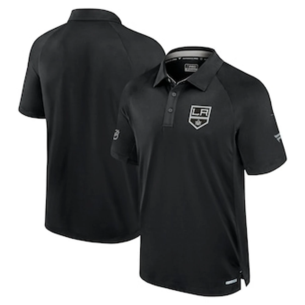 Men's Fanatics  Black Los Angeles Kings Authentic Pro Rink Polo