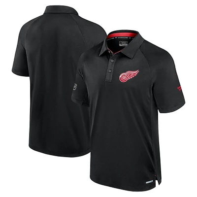 Men's Fanatics  Black Detroit Red Wings Authentic Pro Rink Polo