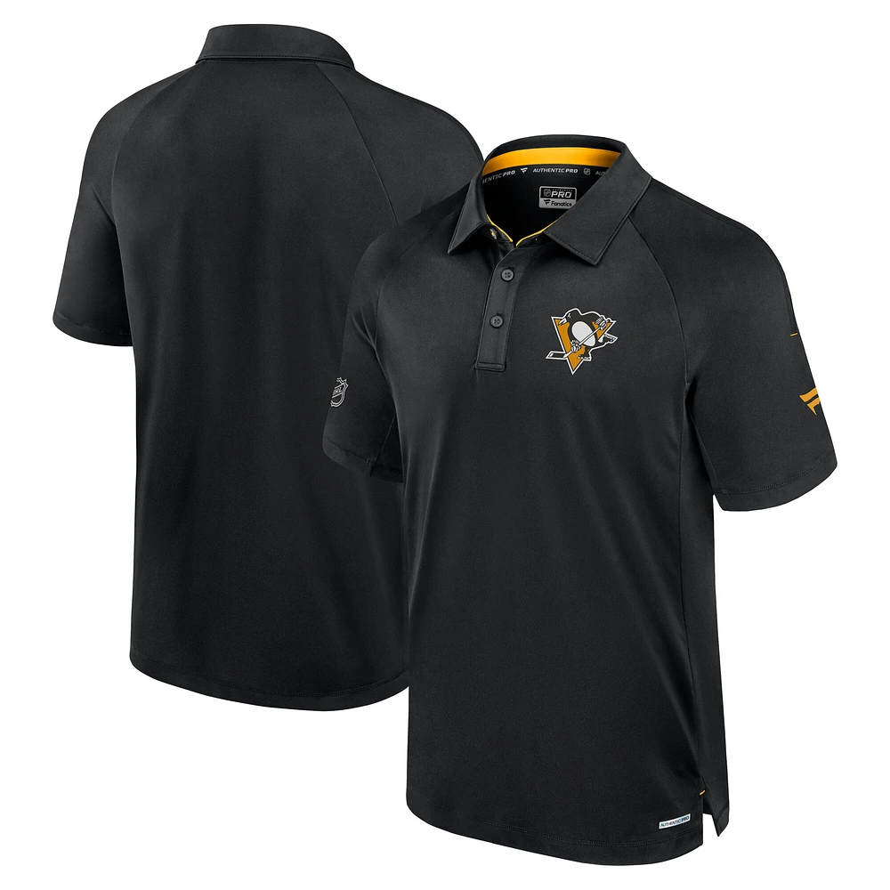 Men's Fanatics  Black Pittsburgh Penguins Authentic Pro Rink Polo