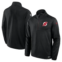 Men's Fanatics  Black New Jersey Devils Authentic Pro Rink Quarter-Zip Jacket