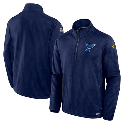 Men's Fanatics  Navy St. Louis Blues Authentic Pro Rink Quarter-Zip Jacket