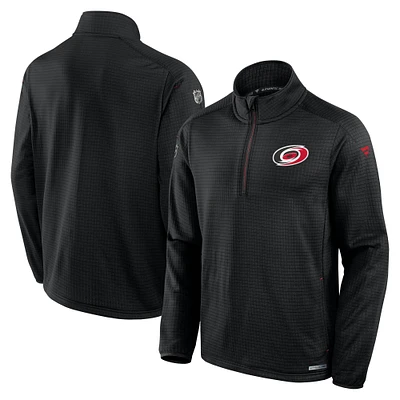 Men's Fanatics  Black Carolina Hurricanes Authentic Pro Rink Quarter-Zip Jacket