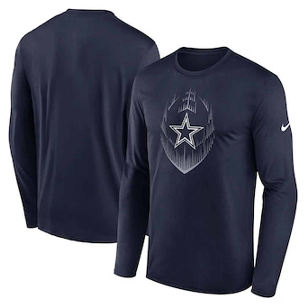 Men's Nike Navy Dallas Cowboys Icon Legend Performance Long Sleeve T-Shirt