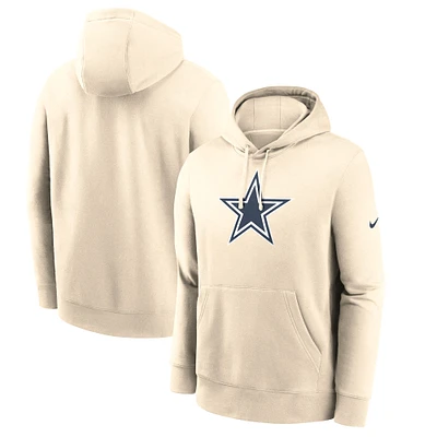 Men's Nike  Natural Dallas Cowboys Fan Gear Club Logo Pullover Hoodie