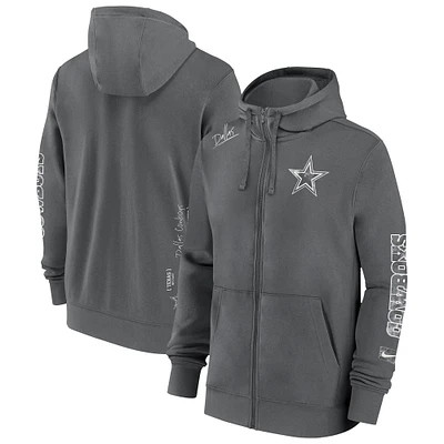 Men's Nike Navy Dallas Cowboys Multi Logo Full-Zip Hoodie