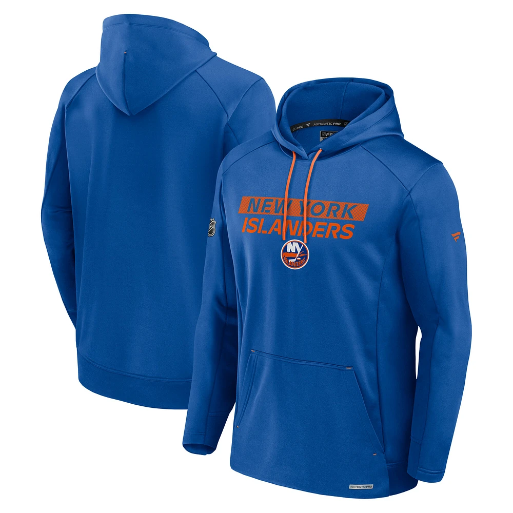 Men's Fanatics  Royal New York Islanders Authentic Pro Rink Fleece Pullover Hoodie