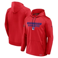 Men's Fanatics  Red New York Rangers Authentic Pro Rink Fleece Pullover Hoodie