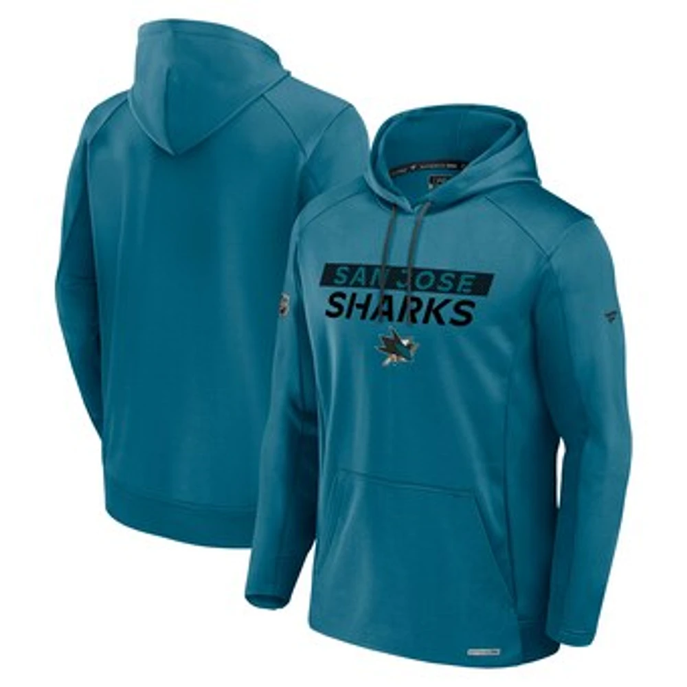 Men's Fanatics  Teal San Jose Sharks Authentic Pro Rink Fleece Pullover Hoodie