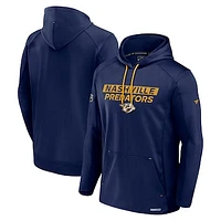 Men's Fanatics  Navy Nashville Predators Authentic Pro Rink Fleece Pullover Hoodie