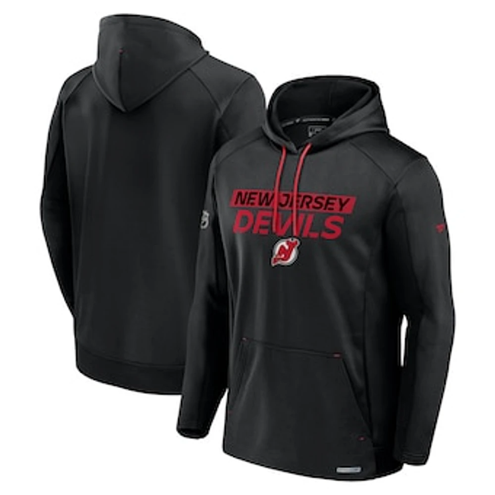 Men's Fanatics  Black New Jersey Devils Authentic Pro Rink Fleece Pullover Hoodie