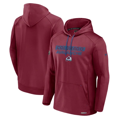 Men's Fanatics  Burgundy Colorado Avalanche Authentic Pro Rink Fleece Pullover Hoodie