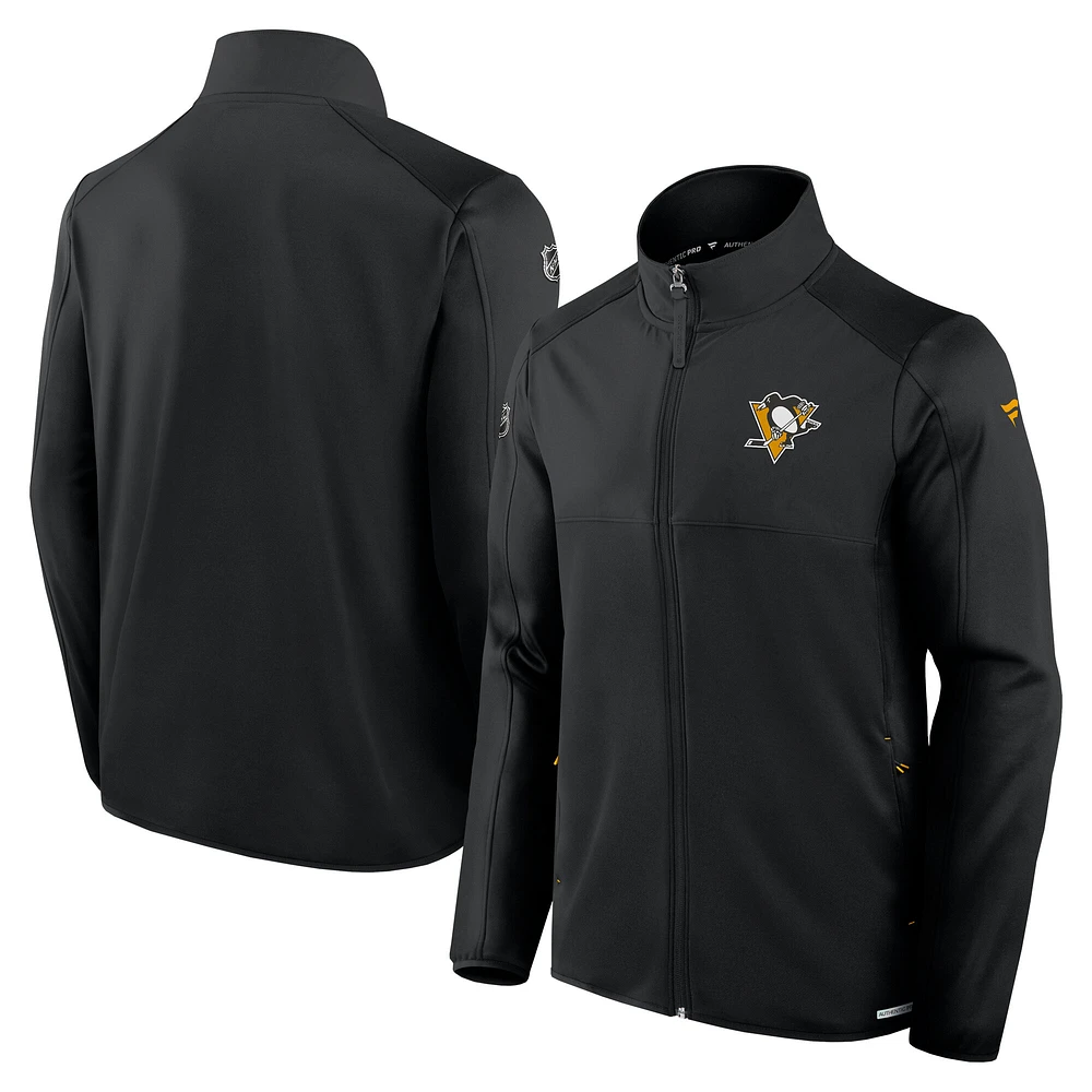 Men's Fanatics Black Pittsburgh Penguins Authentic Pro Rink Fleece Full-Zip Jacket