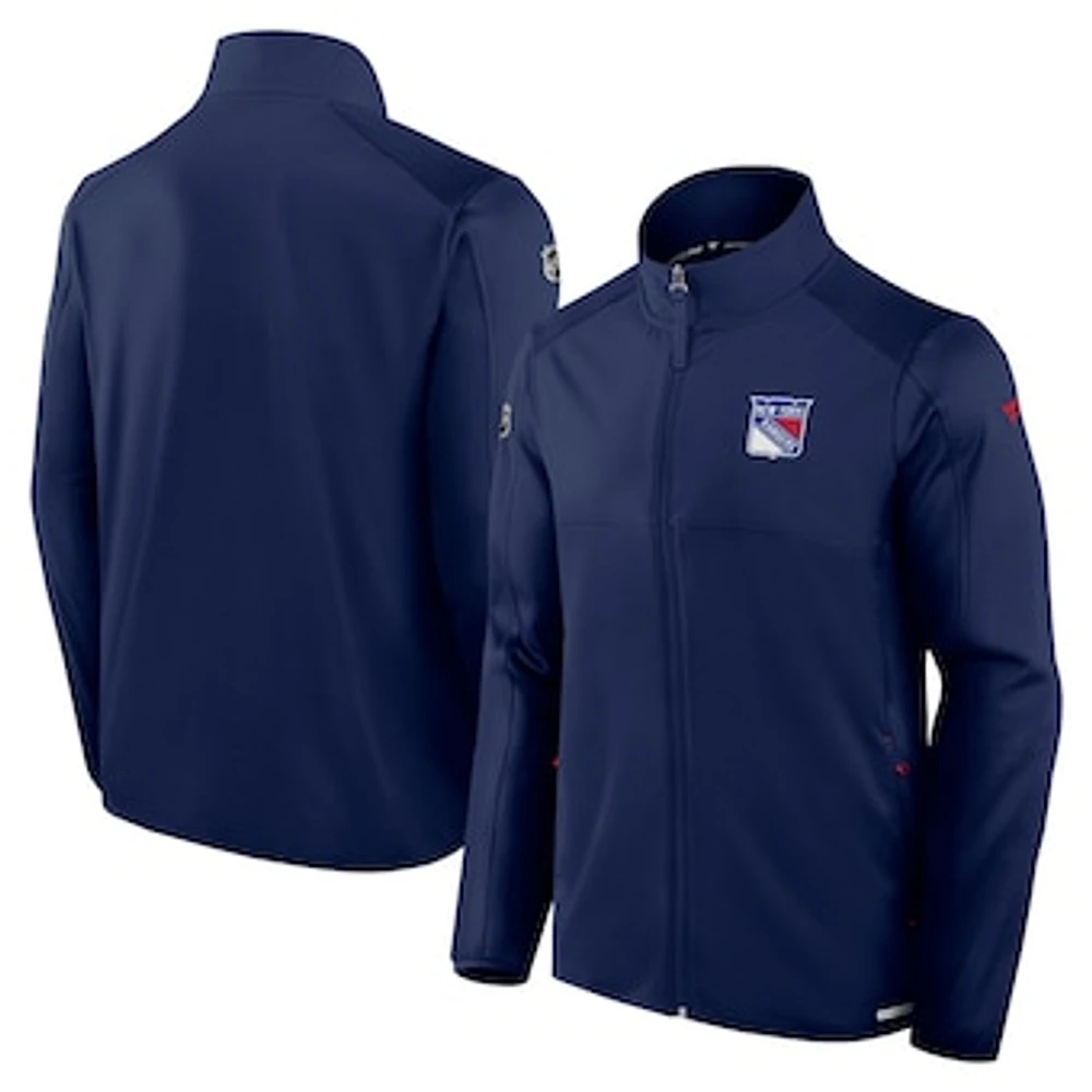 Men's Fanatics Navy New York Rangers Authentic Pro Rink Fleece Full-Zip Jacket