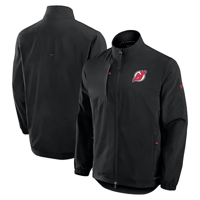 Men's Fanatics  Black New Jersey Devils Authentic Pro Rink Coaches Full-Zip Jacket